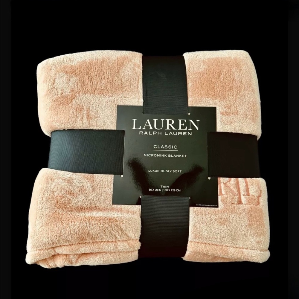 Lauren Ralph Lauren Classic Micromink Salmon Twin 66”"x90" Blanket